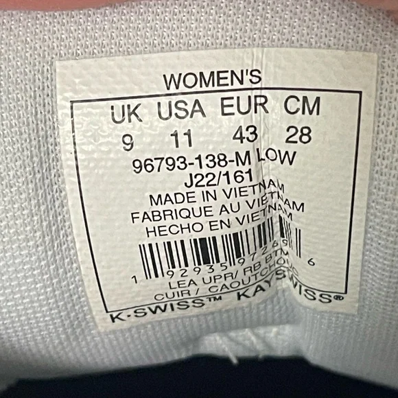 K Swiss Women’s Court Pro II Court White/Leopard Sneaker Size 11 - Picture 8 of 9